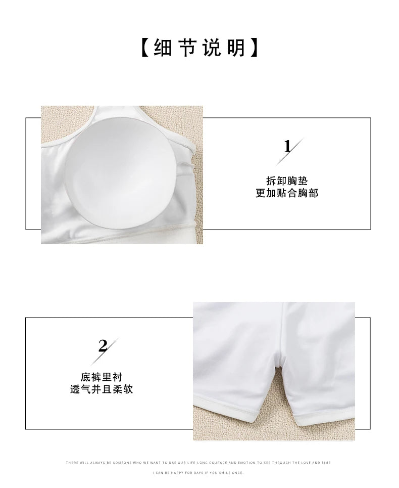 Bikini Set Plus Size Women Swimwear Swimming Suits 3 Pieces Cover Ups Beach Ladies Bottom Tops Long Sleeve Sunscreen Shirt