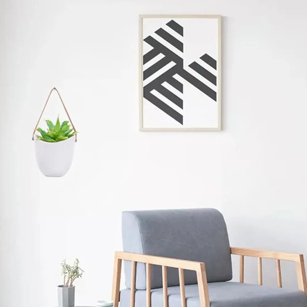Creative White Wall Hanging Flower Pot Ceramic Thickened Hanging Flower Basket Sturdy Hydroponic Planter Holder Outdoor