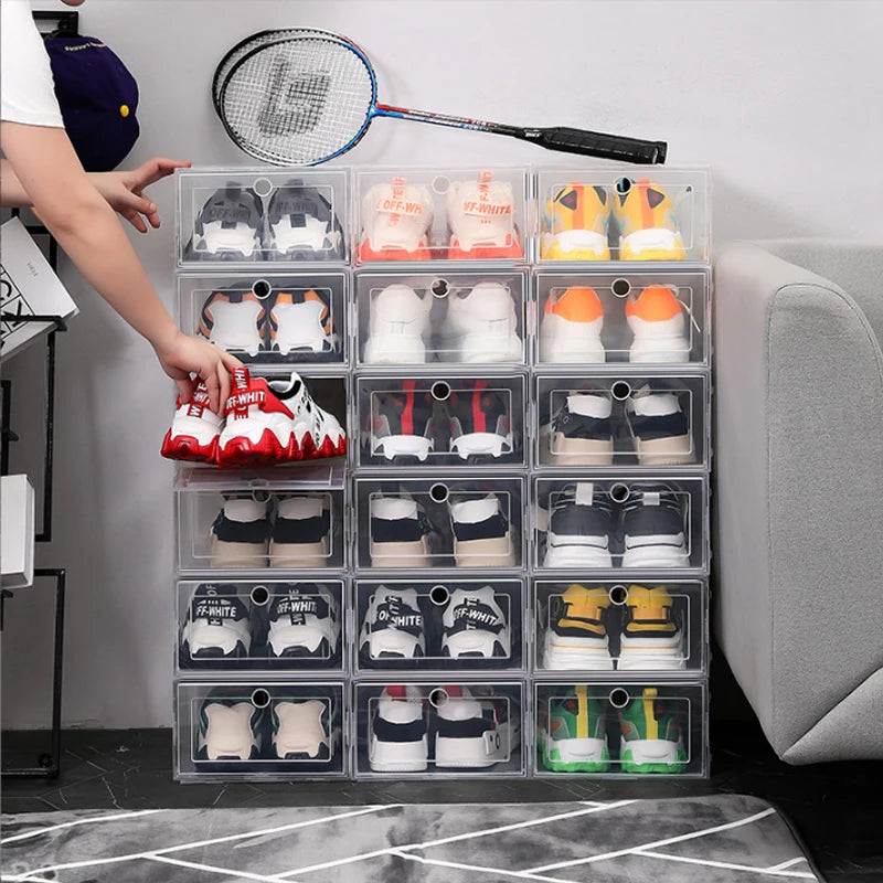 6pcs/Set High Transparent Shoe Storage Boxes - Antioxidant, Dustproof Organizer for Slippers & Sneakers, Ideal for Shoe Cabinet