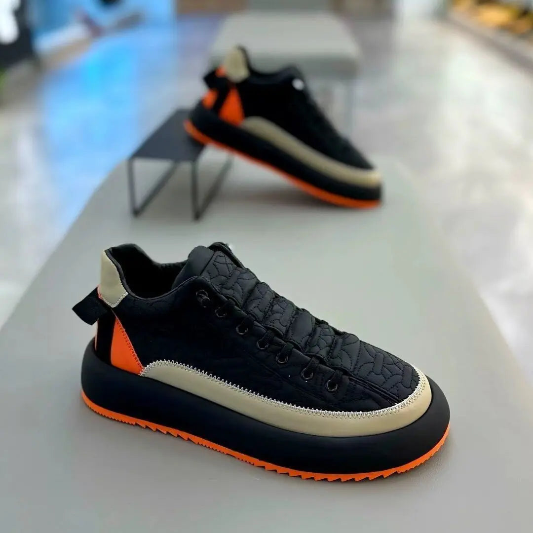 Men Spring Autumn Color Contrast Increased Casual Shoes Fashion Bandages Board Shoes High Quality Outdoor Boots British Style