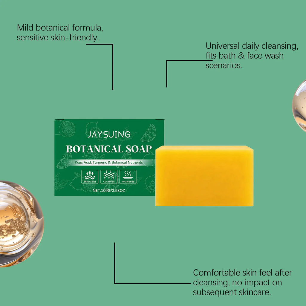 100g Botanical Turmeric Handmade Soap Kojic Acid Soap Natural Skincare Bar For Moisturizer Gentle Exfoliating For Face Hydrating