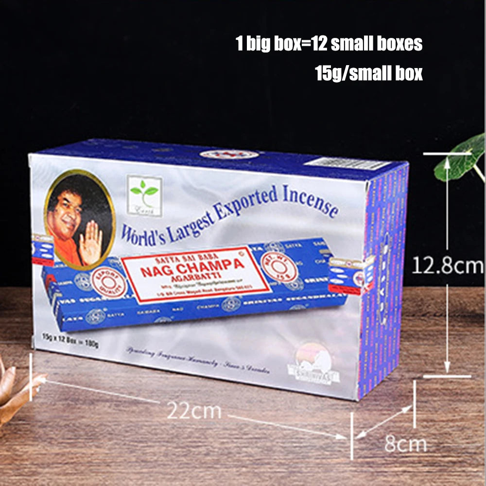 12 boxes, Indian handmade bamboo sticks incense, NAG CHAMPA natural incense, Anti-Odor, meditation, Sleep aid, home fragrance