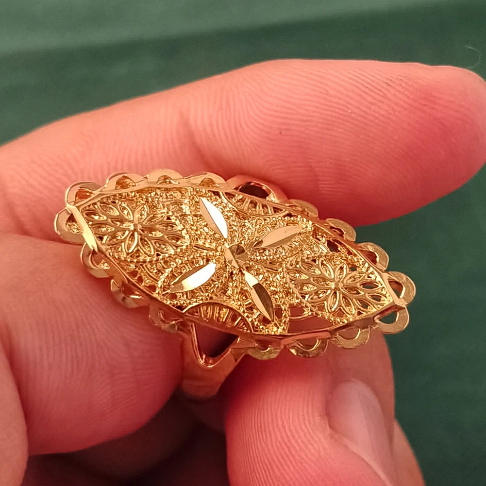 Ethiopian Dubai Gold Color Ring African Wedding Eritrean Rings for Women
