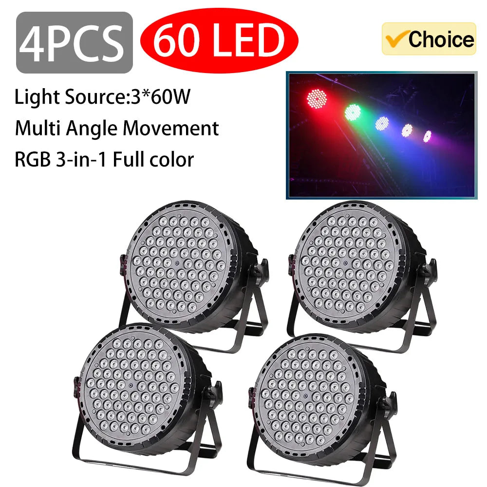 3 in 1 LED Par Light 60x3W RGB Full Color for Dance Studio Club Disco Show Lighting DMX512 Control Stage Flat Light party lights