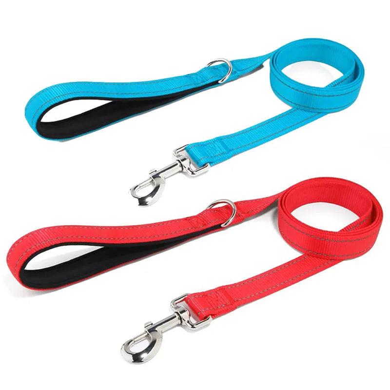 Dogs Leads Leashes Reflective Drawstring Pet Leash Explosion-proof Dog with D-ring & Metal Fastener for Dog Walking and Training