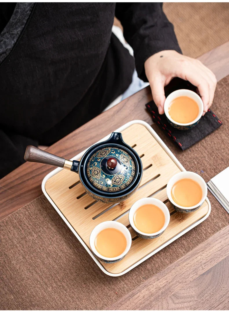 Chinese Kung Fu Tea Set Sand Ceramic Tea Set Travel Kung Fu Tea Set Gift Porcelain Purple Clay Pot Poured Ceramic Tea Set
