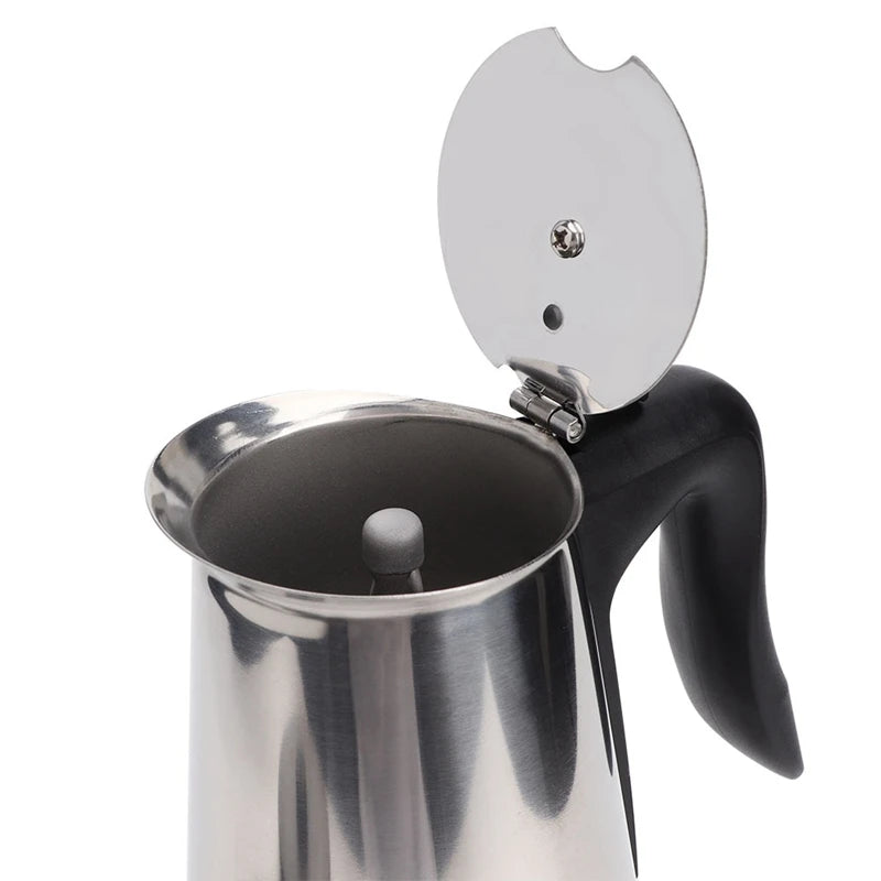 Electric Stove Espresso Maker Moka Pot 6 Cups Percolator Coffee Pot Electric Stainless Steel Classic Cafe Maker EU Plug
