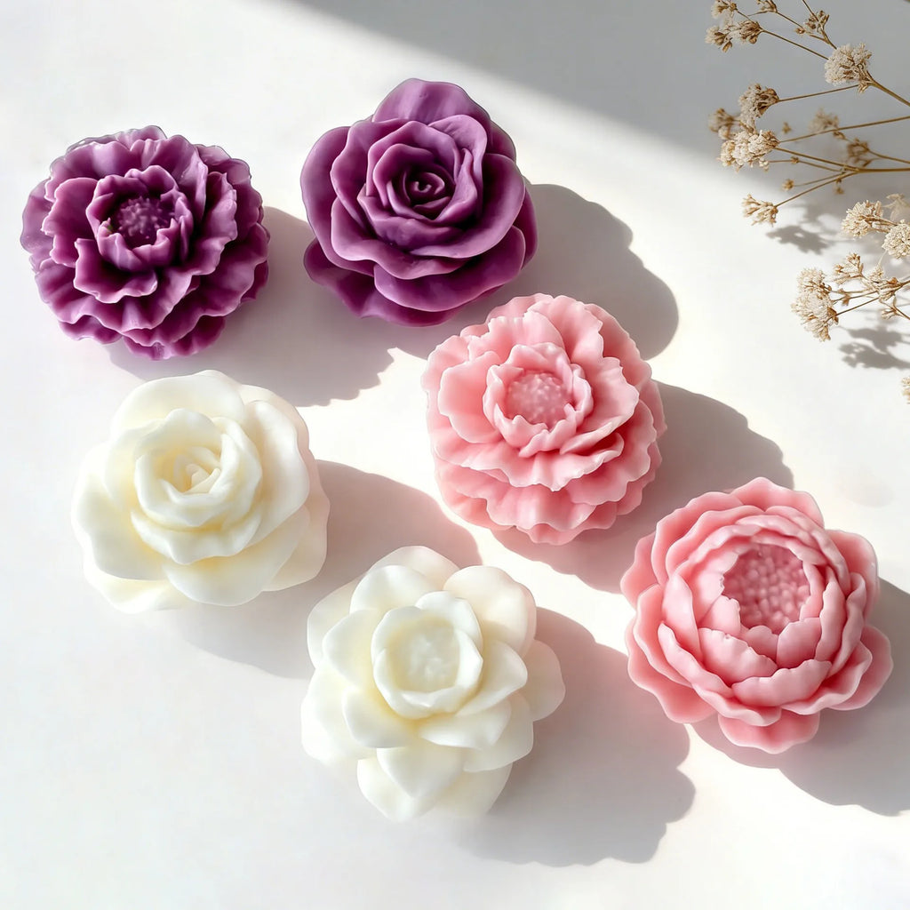 DIY Flowers Series Silicone Mold Handmade Aroma Candle Plaster Resin Mold Floral Form Rose Peony Chocolate Candy Baking Tool