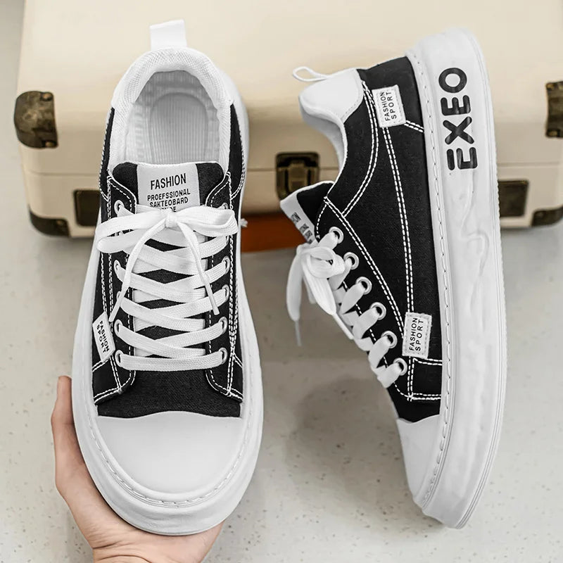 Casual Sneakers Sporty Design Trendy Flat Men's Canvas Shoes Breathable Low-Top Footwear Summer Winter Spring Autumn Wear