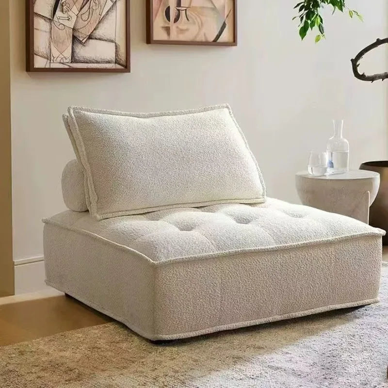 Compression Sofa High-end Light Luxury Living Room Boneless Sofa Small Apartment Three-seater Fabric Double Tofu Block Sofa