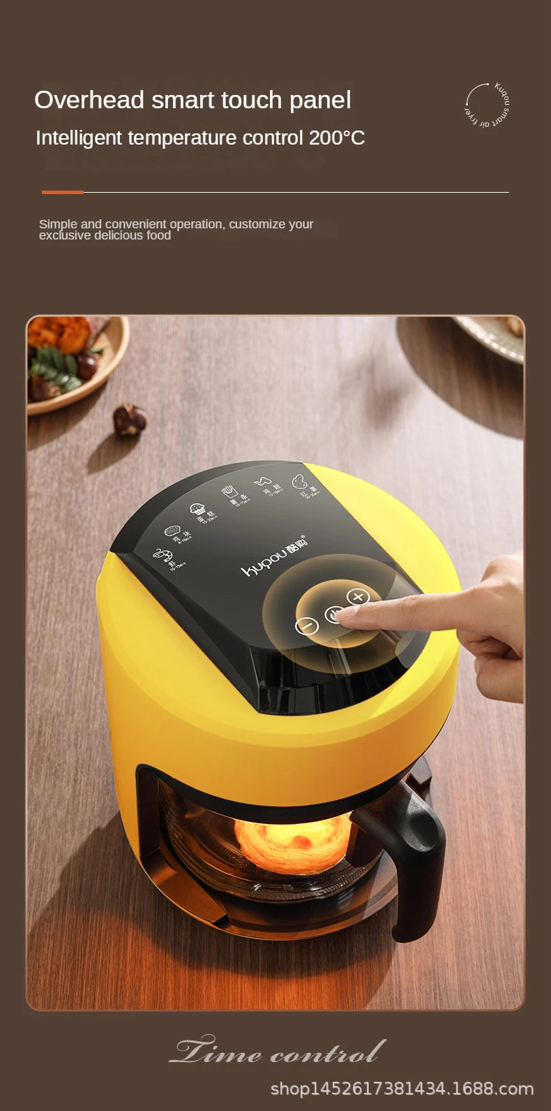 2026 Multifunctional  220V air fryer household transparent visualization fully automatic air fryer small capacity electric fryer