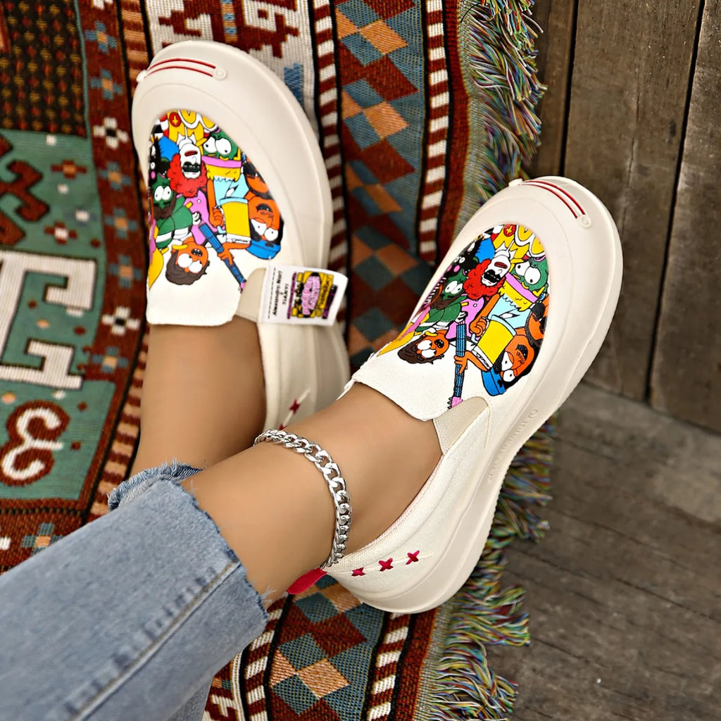 2025 New Women Flat Sneakers Casual Fashionable Canvas Shoes Women Style One Step Walking Sneakers Women Summer Zapatos De Mujer
