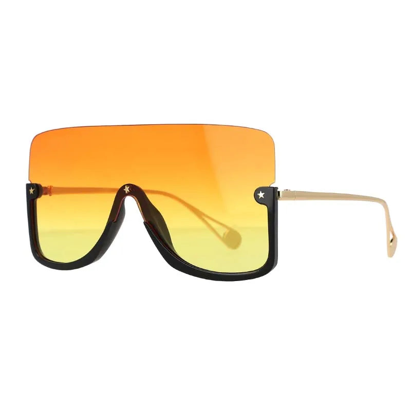 46266 Oversized Sunglasses One-Piece Lenses Men Women's Sunglasses Vintage Female Shades Uv400 Lentes De Sol