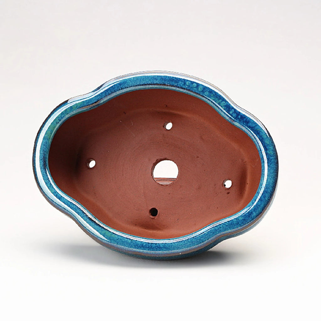 Ceramic Succulent Flower Pot Chinese Style Pottery Bonsai Pots with Drain Hole Purple Sandstone for Desktop Home Decoration