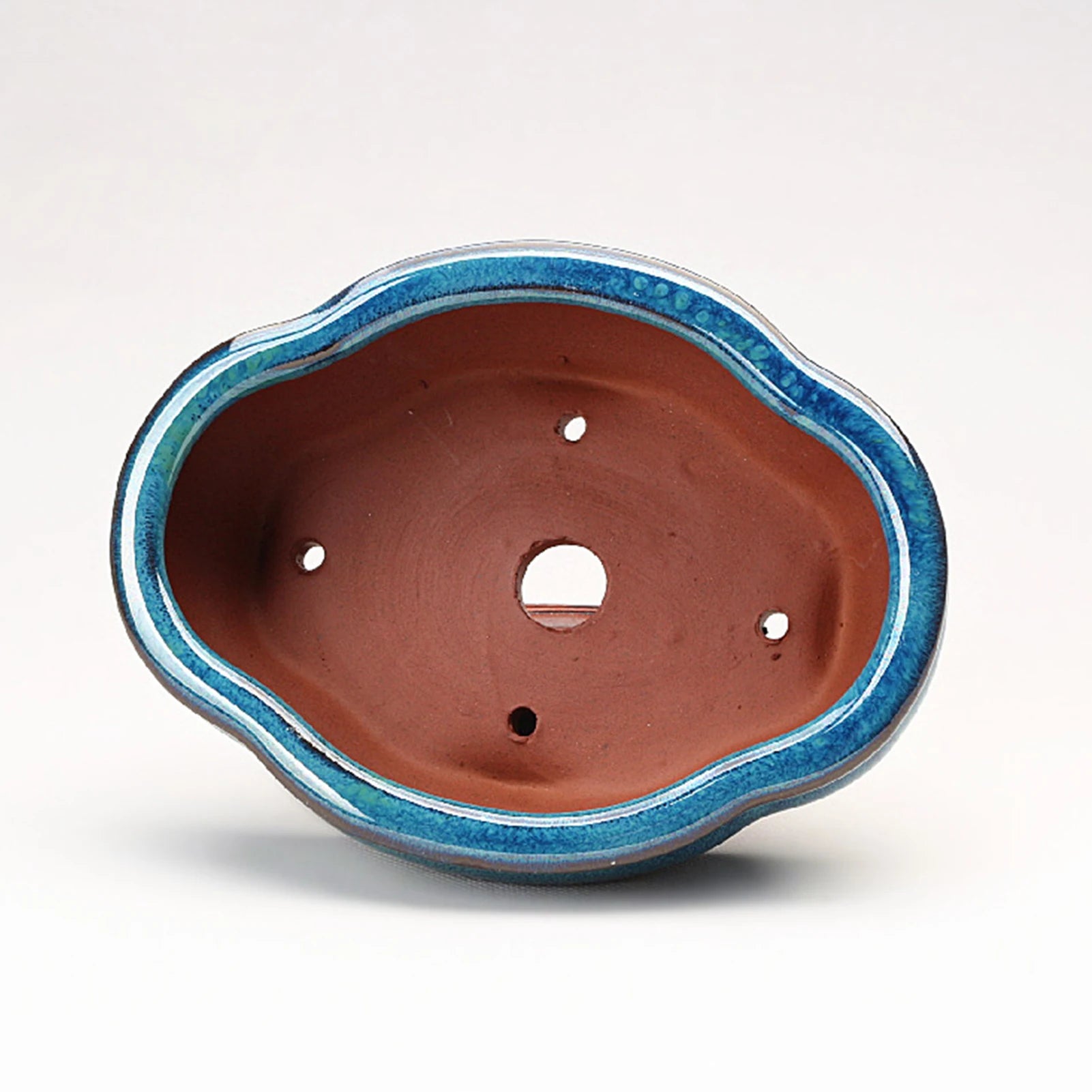 Ceramic Succulent Flower Pot Chinese Style Pottery Bonsai Pots with Drain Hole Purple Sandstone for Desktop Home Decoration