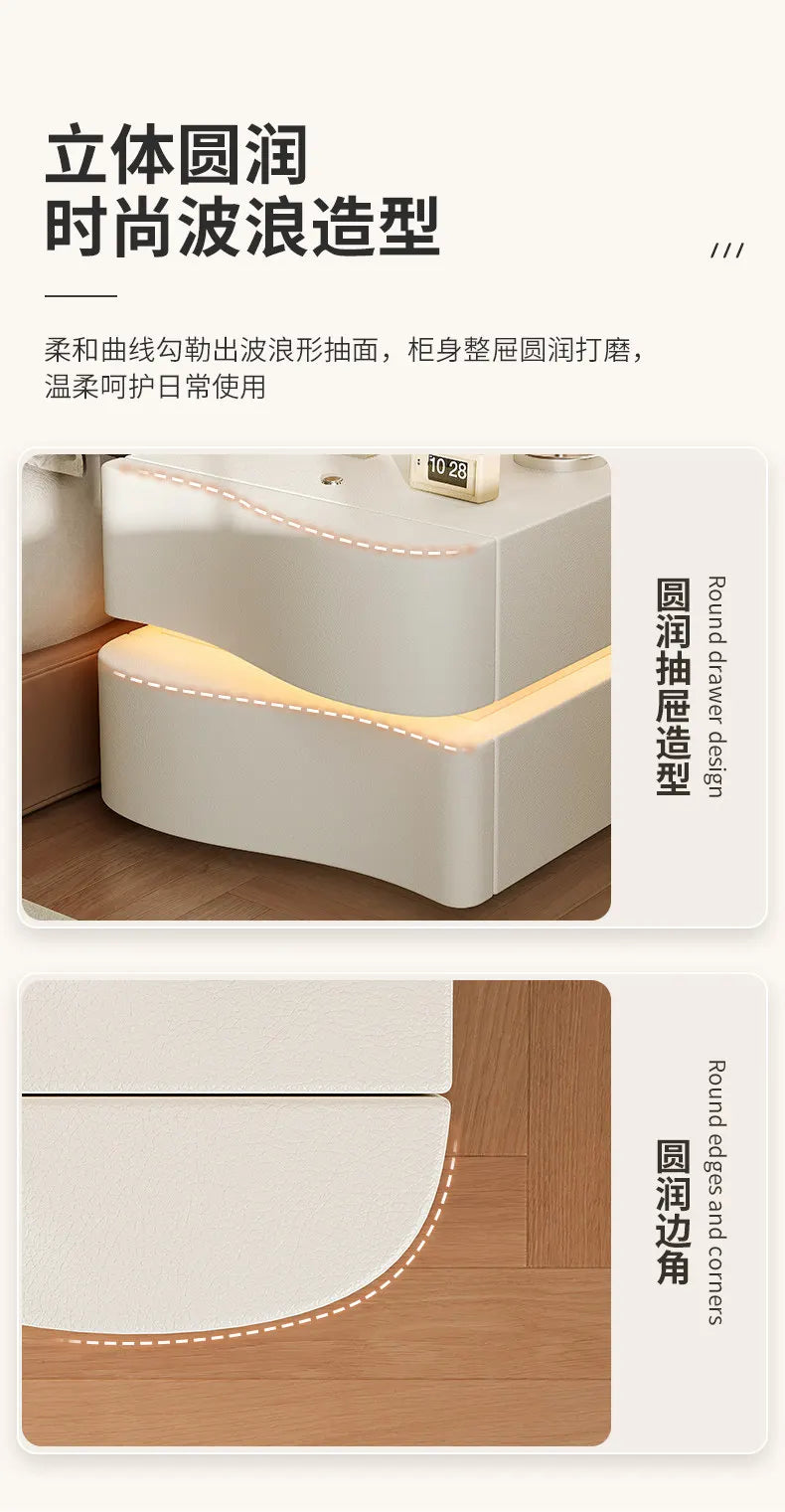 Decor Trendy Bedside Table Bedroom Luxury Organizer Wood Unique White Bedside Table Led Nordic Mesitas De Noche Home Furniture