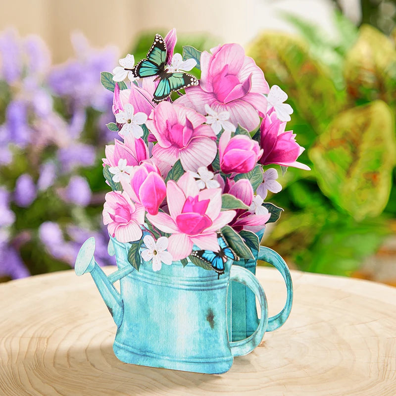 3D Pop-Up Greeting Cards, Exquisite Floral Bouquet Pop-Up Cards, Wreath/Floral Window Pop-Up Cards, Perfect for Parties and Gift
