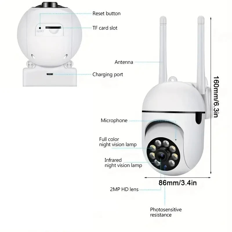 A7 WiFI IP Smart Camera 1080P HD Color Night Vision Wireless Home Security Camera 2-WWay Sound And Motion Push Notification