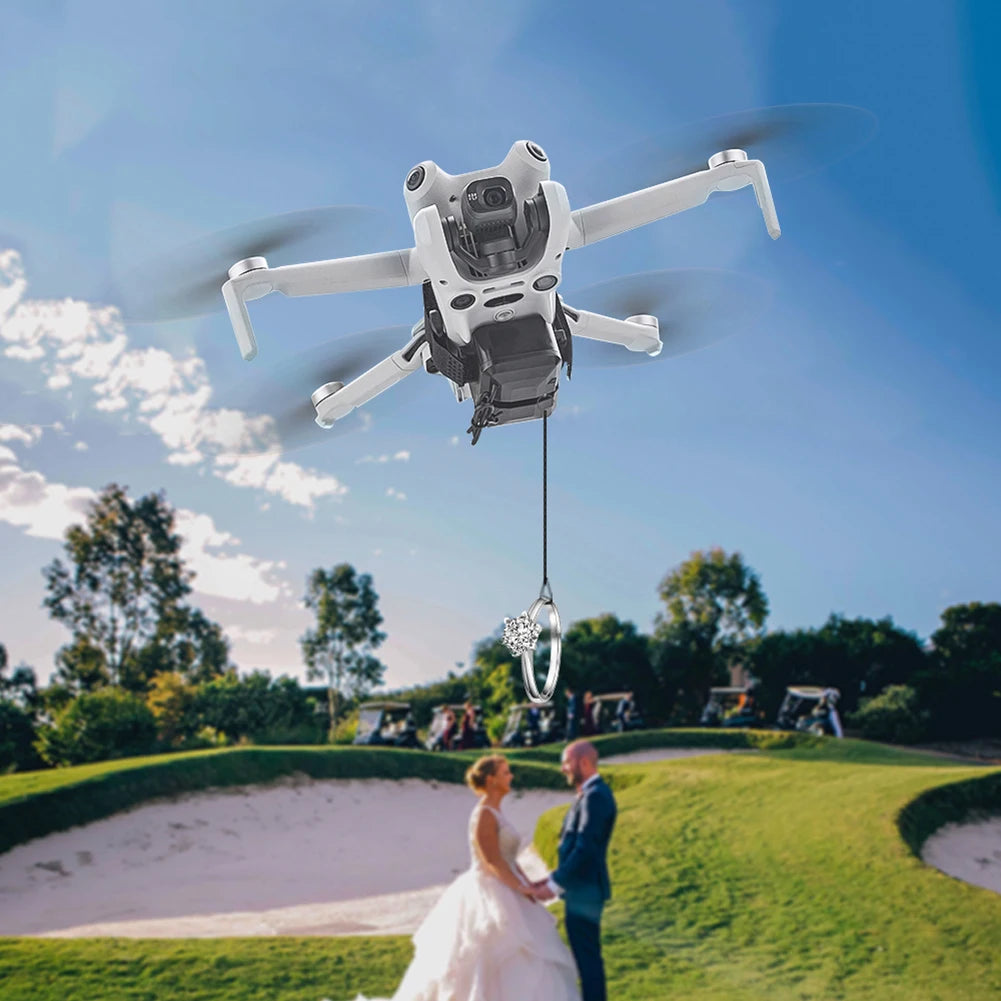 Drone Airdrop Thrower System for DJI Mini 4 3 Pro Universal Air Dropper Device with Remote Control for Fishing Wedding Search