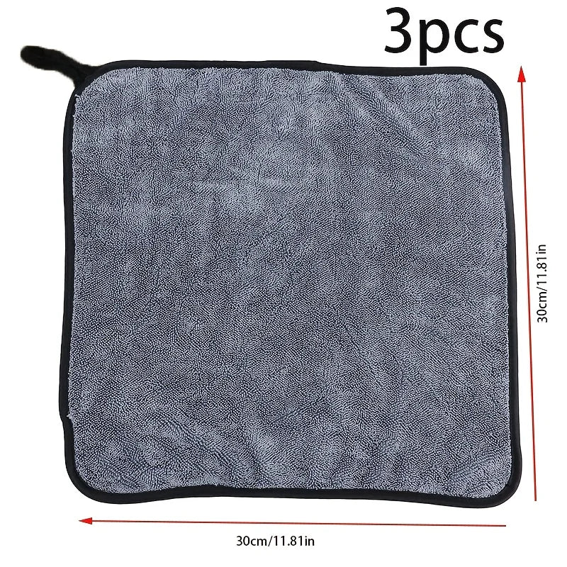 3PCS Magic Microfiber Cleaning Cloths - No Streaks, Super Soft & Highly Absorbent- Quick-Dry, Reusable Cloths