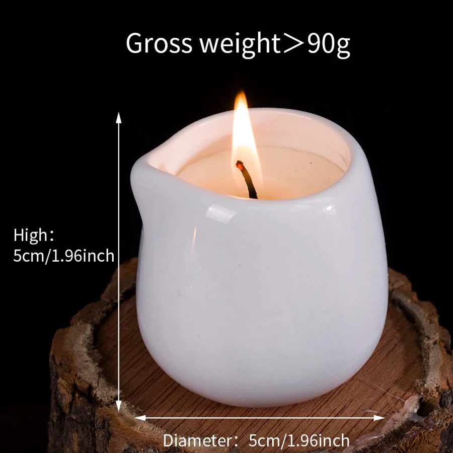 1pc Amber Vanilla massage essential oil candle, coconut wax, heating, body open back SPA romantic holder home decor valentines