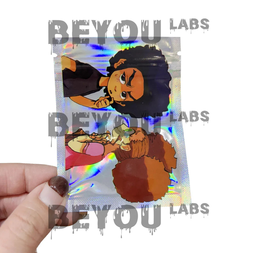3.5g Plastic Standing Opp Pouches Matte Laser Smell Proof Zipper Self Sealed 1G Aluminum Foil Packaging Cookie Gummy Chocolate