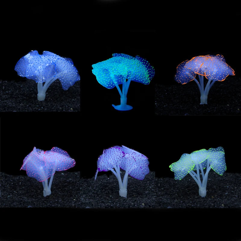 Artificial Glowing Anemone Luminous Plant Fish Tank Aquarium Decoration Underwater Landscape Ornament Aquascaping Accessories