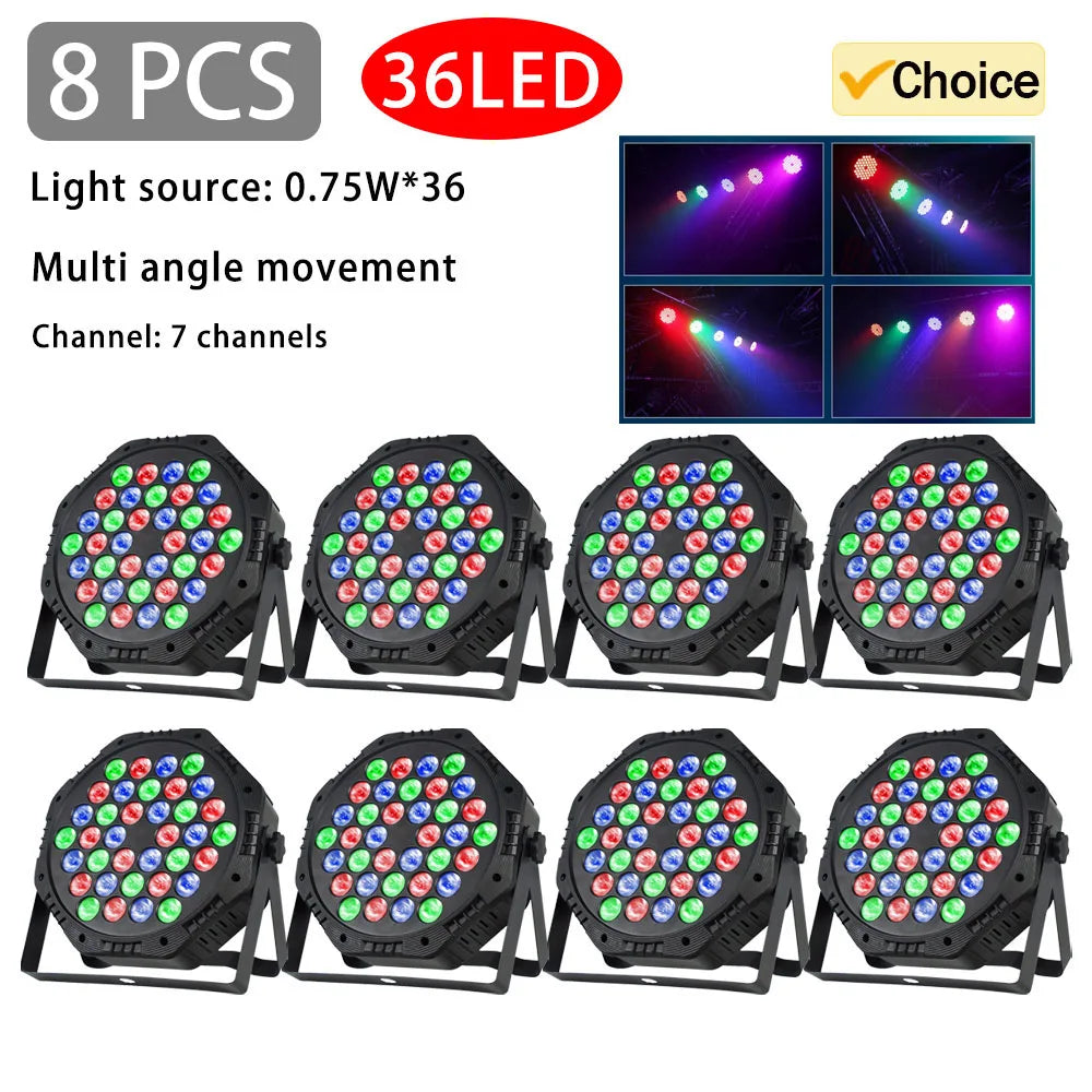 3 in 1 LED Par Light 60x3W RGB Full Color for Dance Studio Club Disco Show Lighting DMX512 Control Stage Flat Light party lights