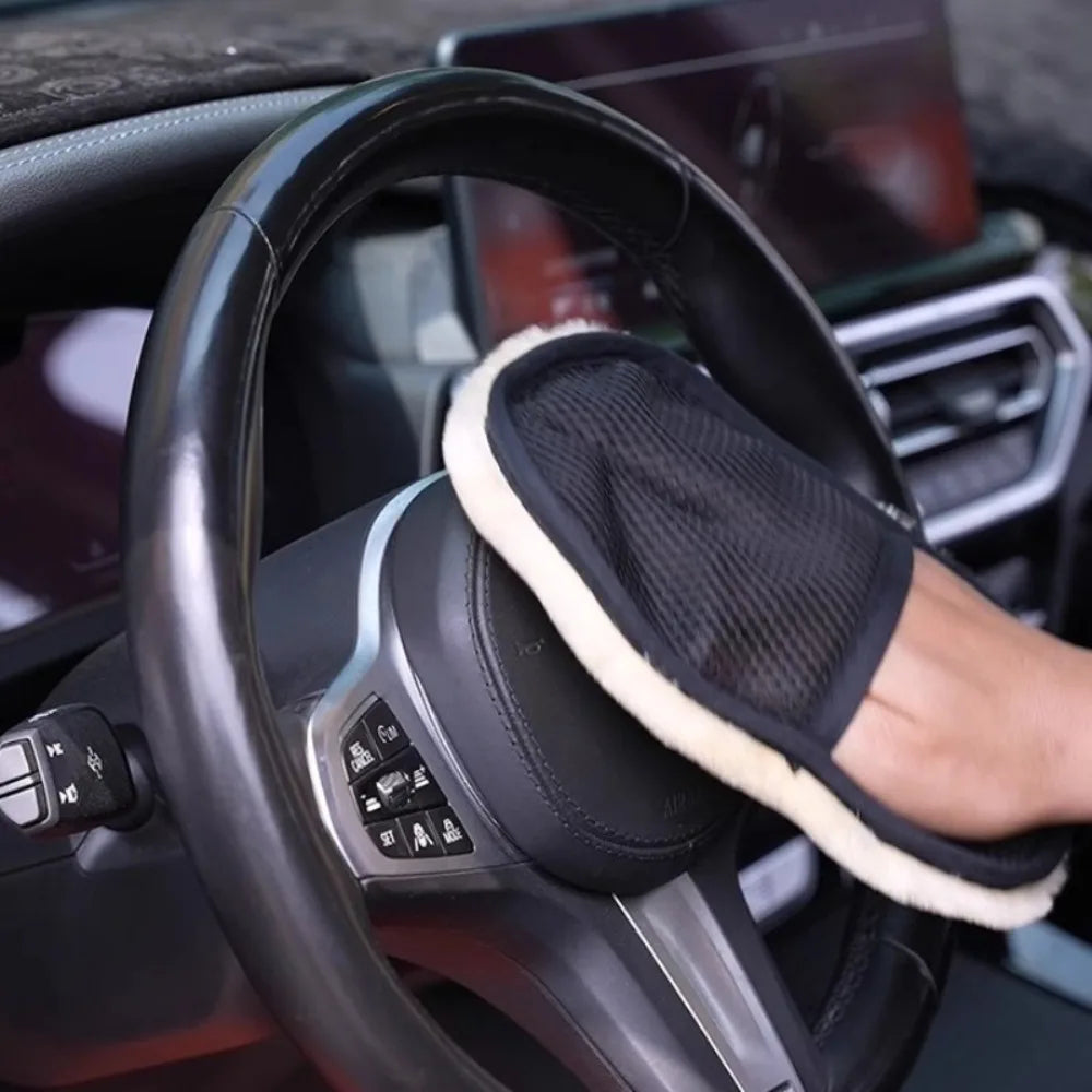 Car Cleaning glove Microfiber Wool Soft Auto Car Washing Glove Cleaning  Motorcycle Washer Care Car paint Wash care tools