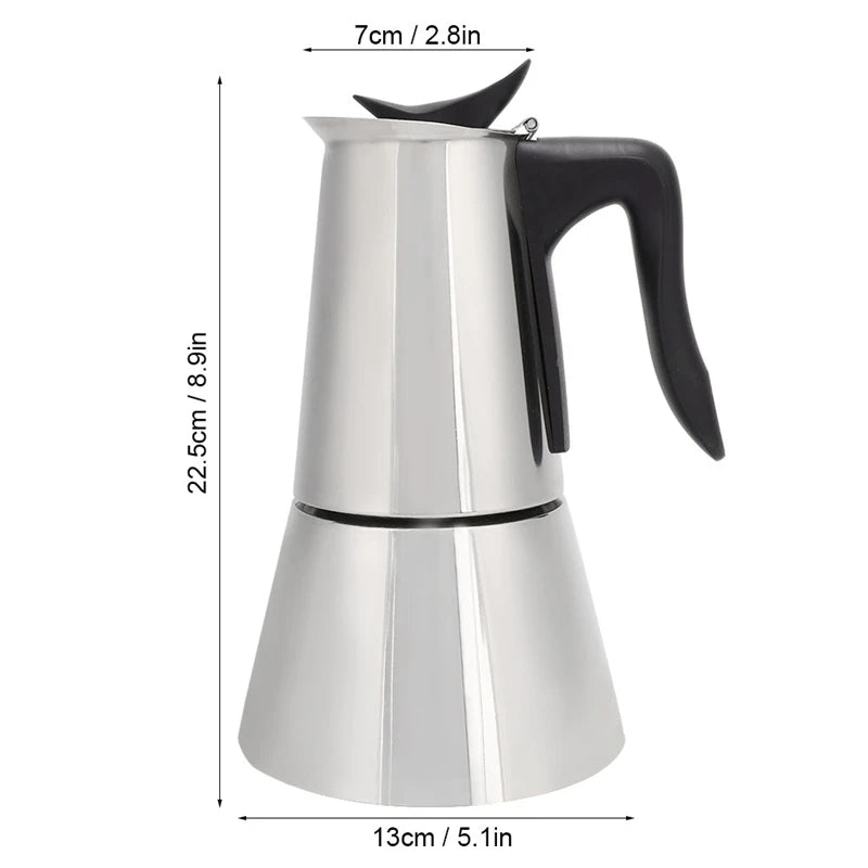 Electric Stove Espresso Maker Moka Pot 6 Cups Percolator Coffee Pot Electric Stainless Steel Classic Cafe Maker EU Plug