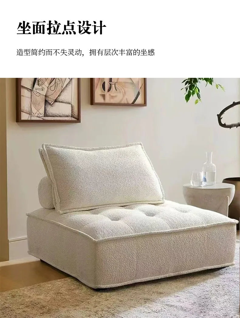 Compression Sofa High-end Light Luxury Living Room Boneless Sofa Small Apartment Three-seater Fabric Double Tofu Block Sofa