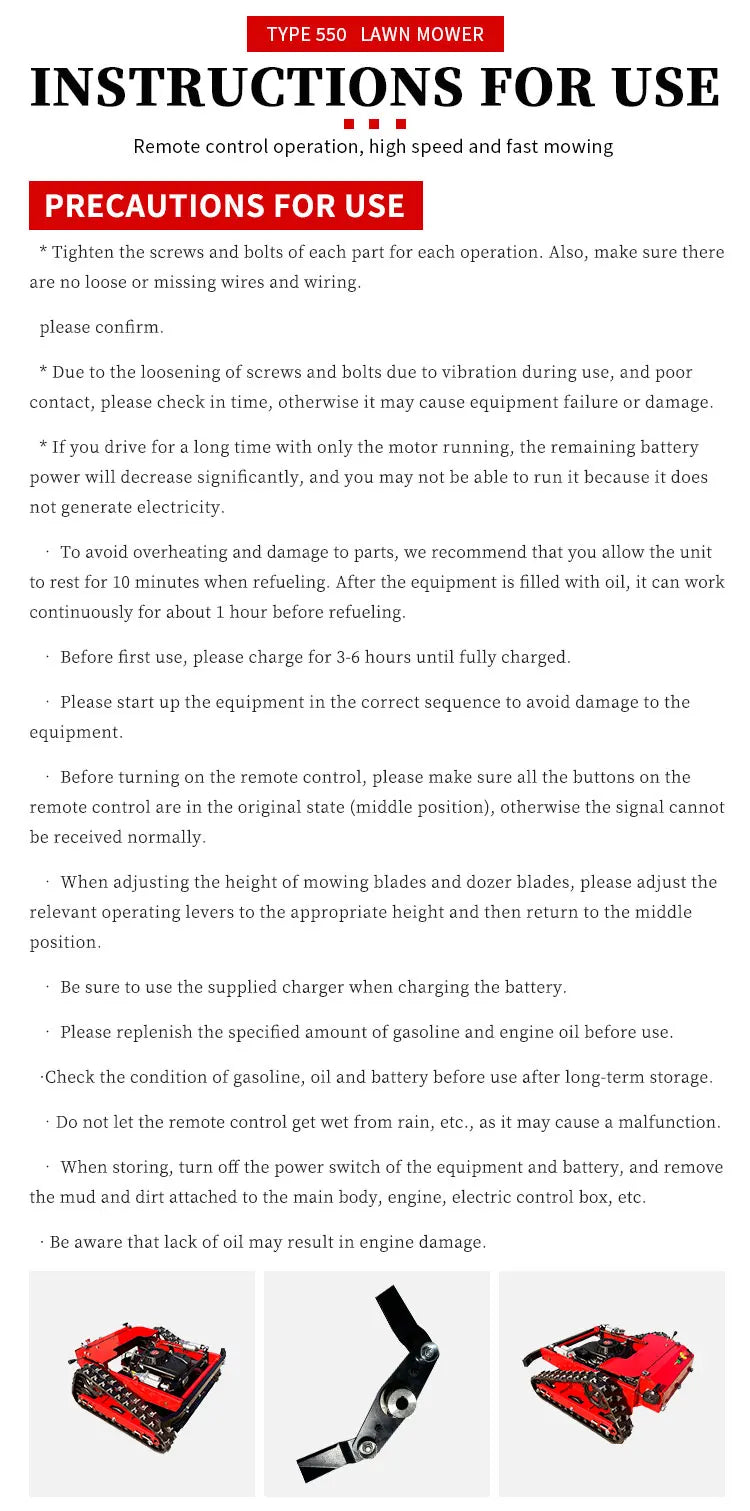 Customized remote-controlled lawn mower robot for farm weeding, easy grass cutting and shredding machine