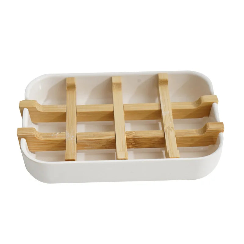 Bamboo Soap Bamboo Eco-friendly Portable Soap Dish with Handcrafted Wooden Holder and Tray for Bathroom Storage Washroom Tools