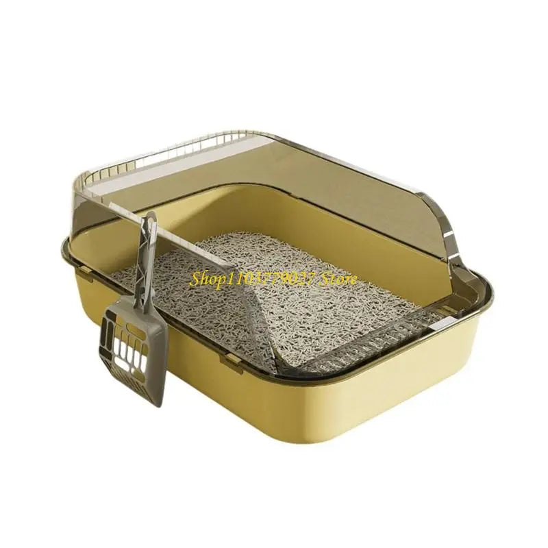 C4DF Semi Covered Pet Toilet Easy to Clean Plastic Litter Tray for Home Use