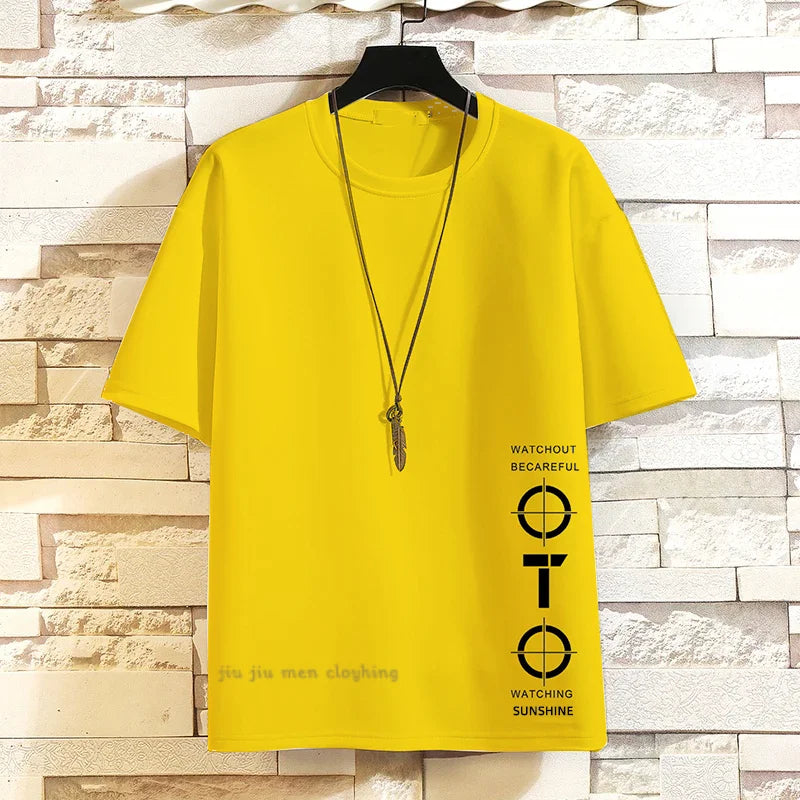 2024 Summer Short Sleeve T Shirt Men'S graphics Print Black White Tshirt Top Tees loose Fashion Clothes O- neck Tshirts