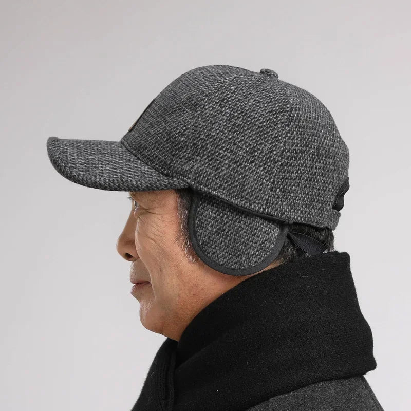 Baseball Cap Autumn Woolen Knitted Designer Men's Winter Cap Thicken Warm Hats with Earflaps Men's Brand Hats Dad Trucker Hats
