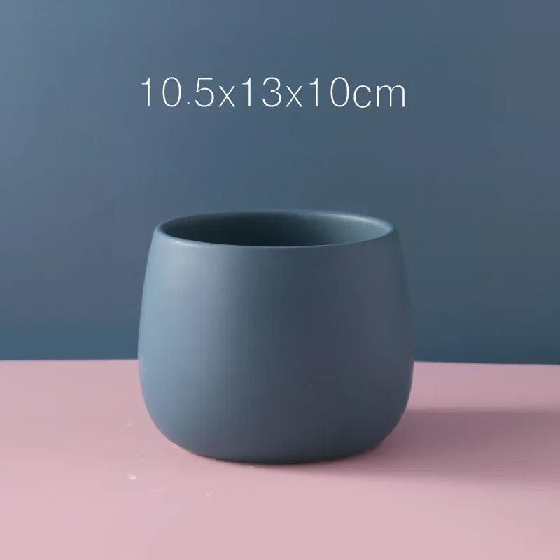 Creative Ceramic Small Flower Pot Nordic Electroplating Potted Hydroponic Flower Pot Ceramic Ornament Green Radish Succulent