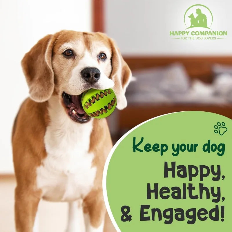 6CM 2PCS Dog Treat Ball Set – Interactive Rubber Food Toy for Puppies and Small Dogs, Relieves Boredom, Mental Stimulation