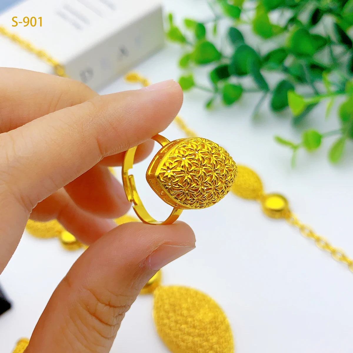 Ethiopian 24k Gold Plated Jewelry Sets for Women Costume Dubai Bridal Round Necklace Earrings Sets Nigerian Wedding Gifts