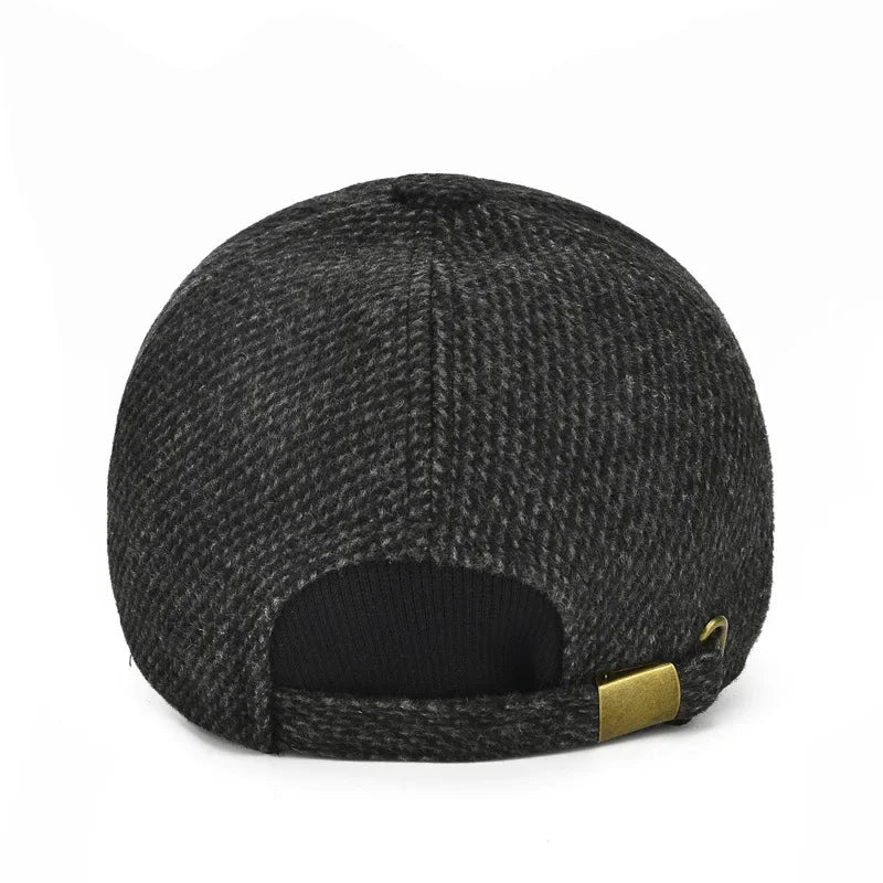 Baseball Cap Autumn Woolen Knitted Designer Men's Winter Cap Thicken Warm Hats with Earflaps Men's Brand Hats Dad Trucker Hats
