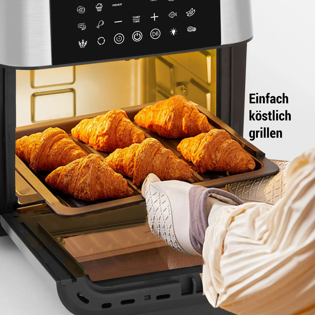 12L Air Fryer Mini Oven,Multi Function Smart machine Air fryers with Glass Viewing Window,Oilless Cooker with LED Touch Control