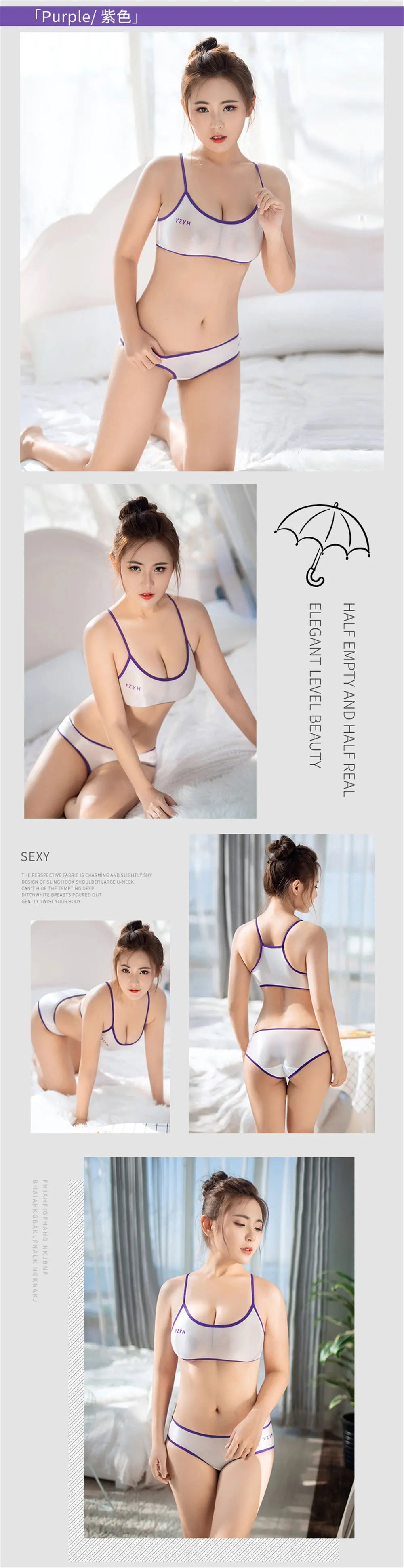Bikini Set Backless See Through Swim Suit Two Piece Low Waist Navel Show Sexy Lingerie Bikini Nightclub Party Pole Dance Costume