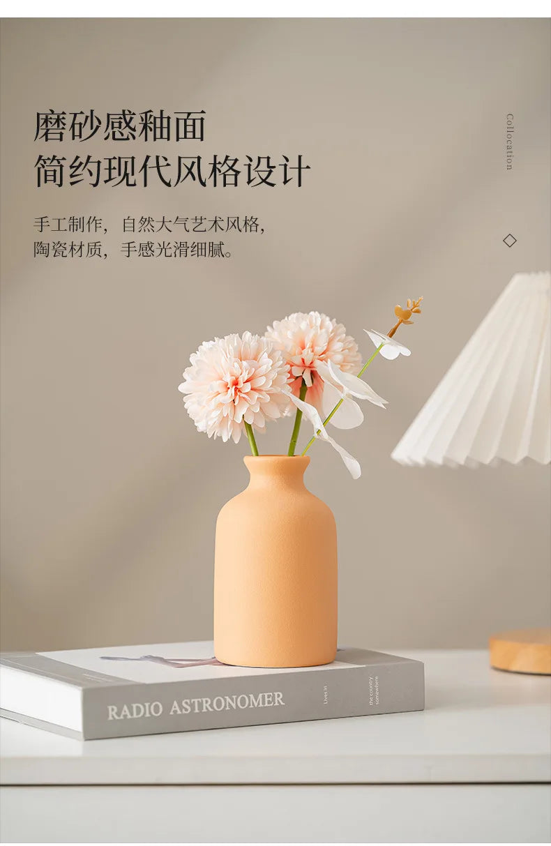 Ceramic Vase White Flower Pot Nordic Decorative Vase Dry Flower Vases for Home Living Room Desktop Decor ваза для цветов