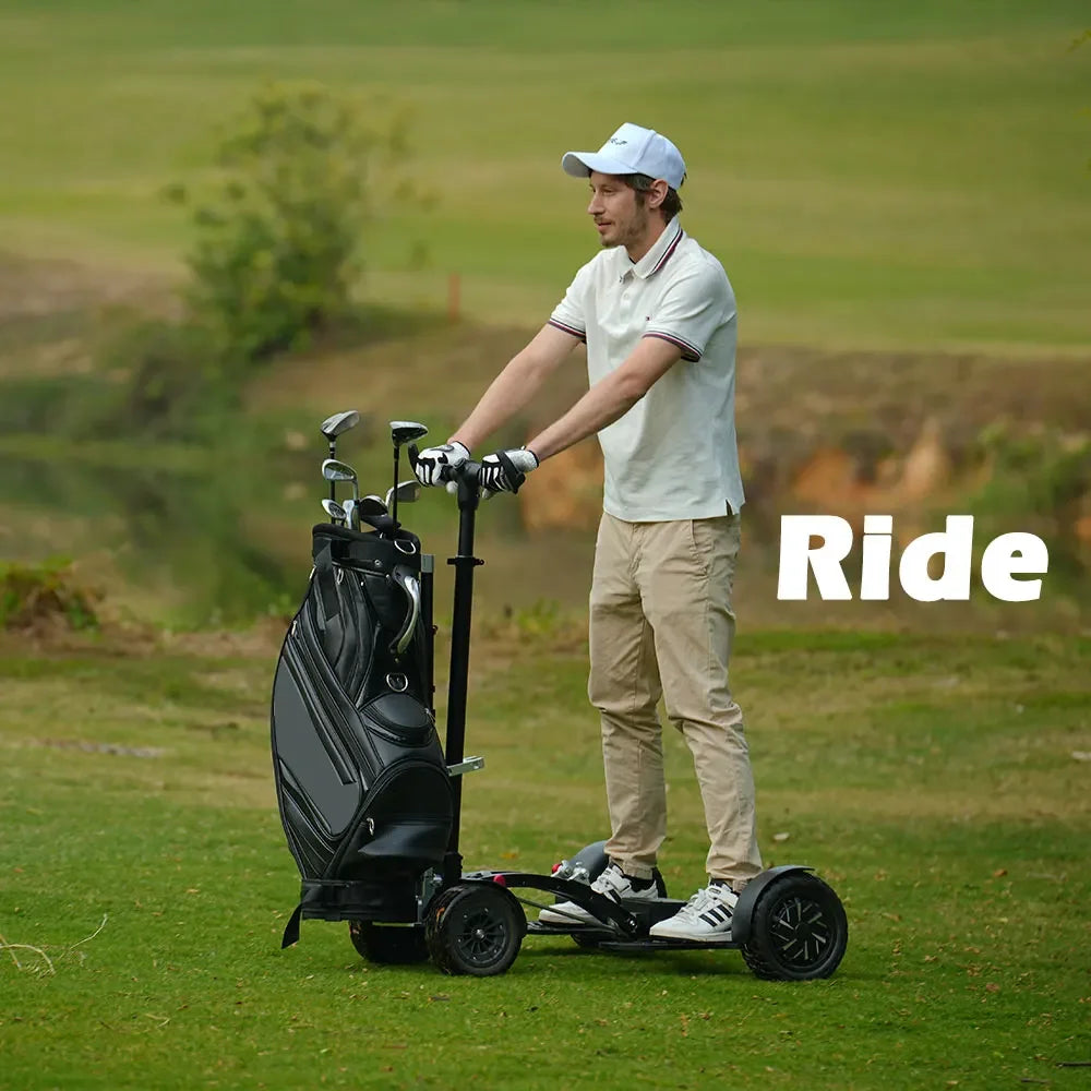Eswing 2025 Four Wheel Stand up Golf Buggy 10 Inch 1600W Electric Golf Cart Folding Trolley Golf Scooter for Golf Courses