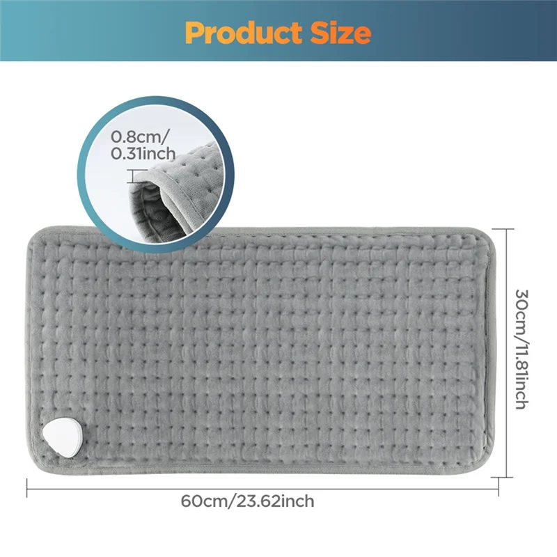 AA81-Heating Pad For Back Electric Heating Pad For Period Cramps Neck Shoulder Pain Relief 10Heating Levels 4Gears Timing EU Plu