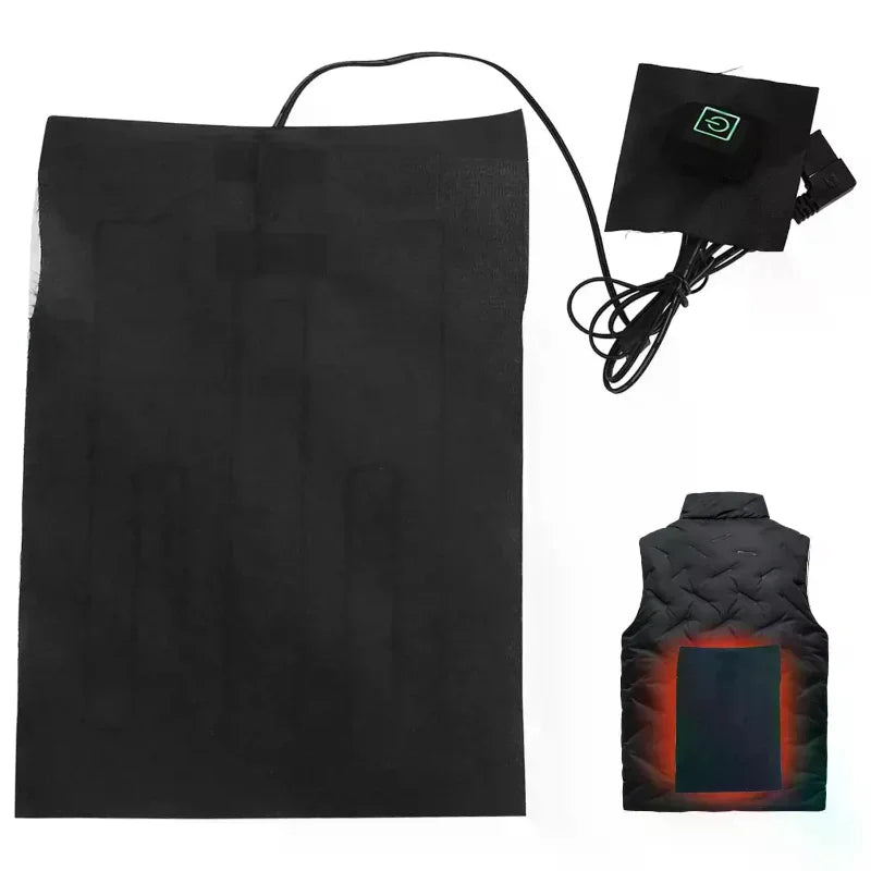 Electric Heating Pad Temperature Adjustable 45℃-65℃ Electric Heating Sheet USB Heating Pad For Clothes Vest