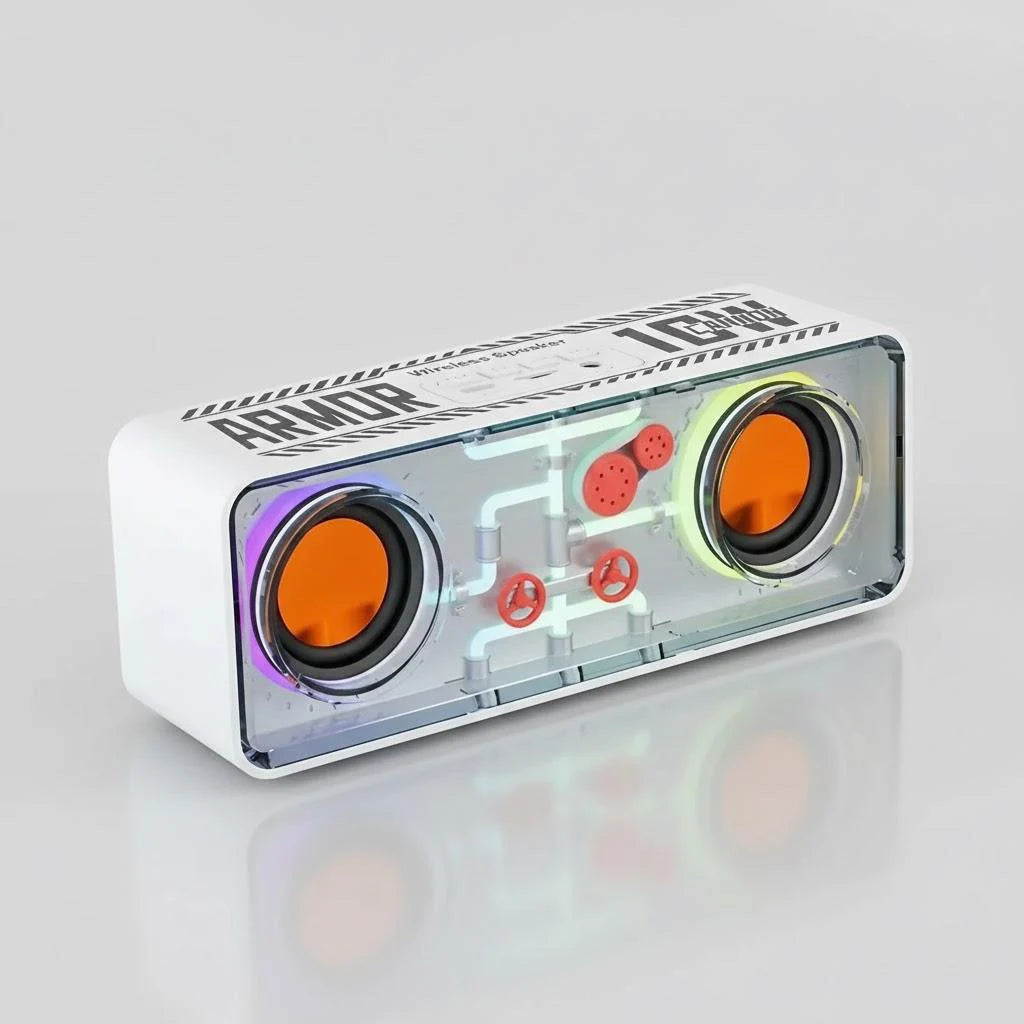 Colorful Portable Bluetooth Speaker Wireless Stereo TWS Transparent Crystal LED Music Player with TF Card