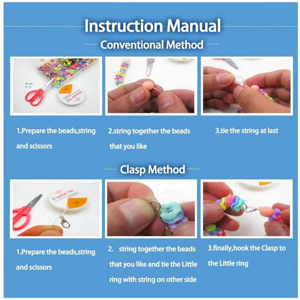 Arts Crafts DIY Handmade Beaded Kit Toy DIY Toy Jewelry Set DIY Making Beads Kit Toy Kawaii Creative