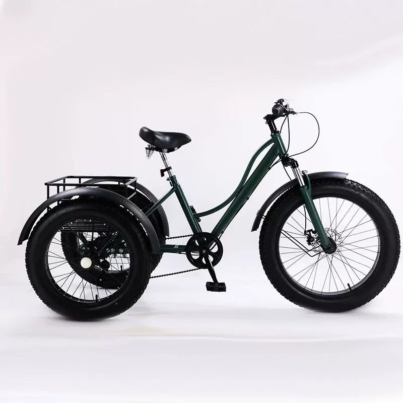 24inch Adult Electric Cargo Tricycle bike 3 wheel Fat tire bicycle scooter motorized electric tricycles E trike for transport