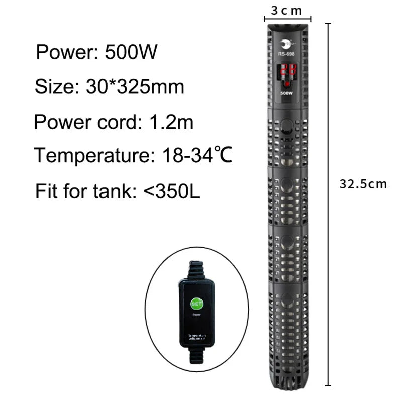 Aquarium Submersible Heater Fish Tank Water Heating Rod Constant Aquarium Thermostat Temperature Control 220-240V 50-500w